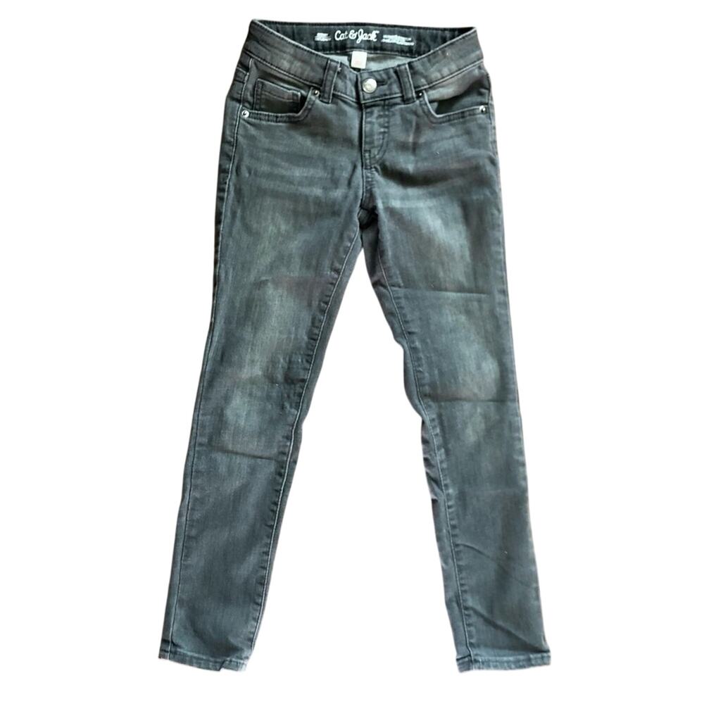 Cat & Jack Skinny Ultimate Stretch Casual Distressed Gray Jeans Girl’s Size 8